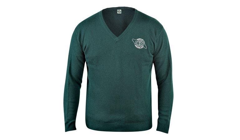 Sweater - Dark Green V-Neck with Club Logo